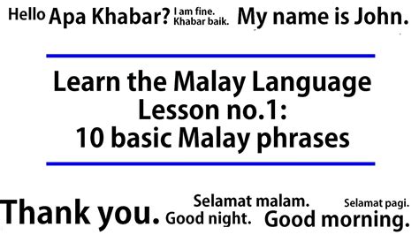 Learn Malay For Beginners .